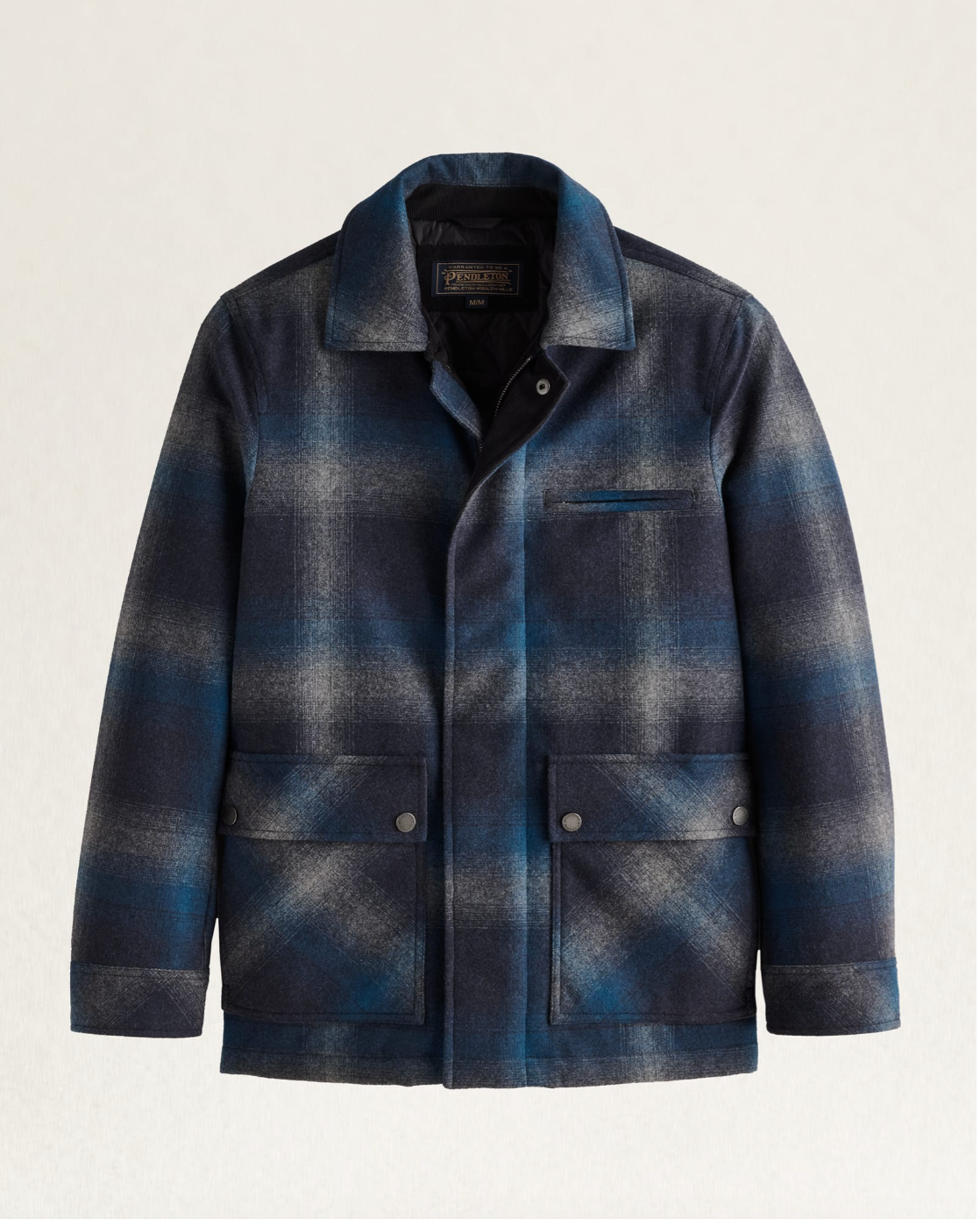 Pendleton Wool Blue Paid Zip shops Front Shacket