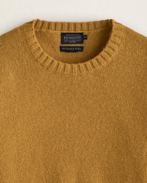 Relaxed Shetland Crew Pullover<br>Deep Gold