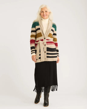 Camp Stripe Cardigan <br> Ivory Multi Stripe