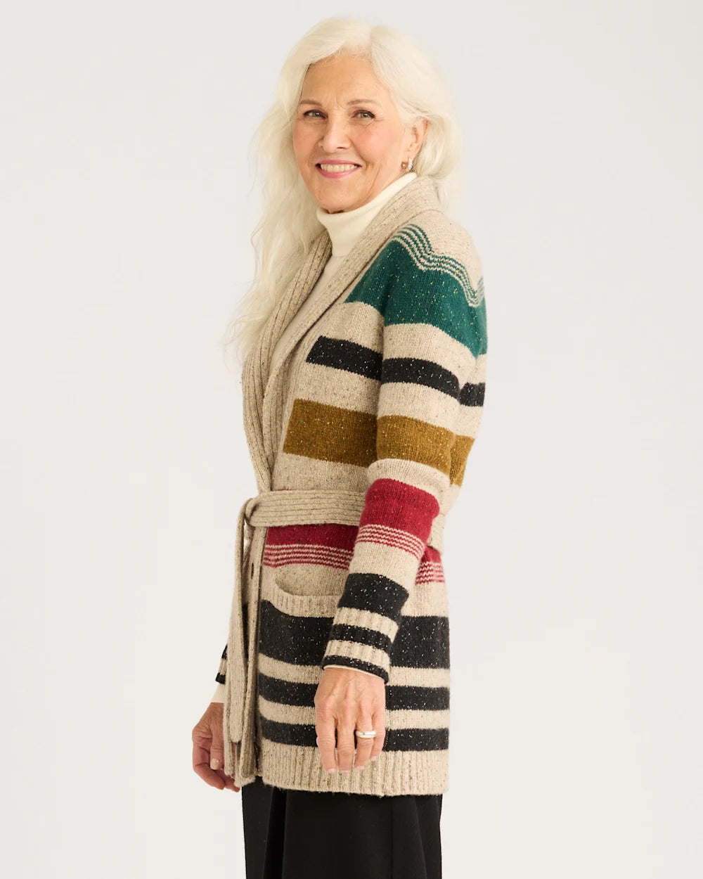 Camp Stripe Cardigan <br> Ivory Multi Stripe