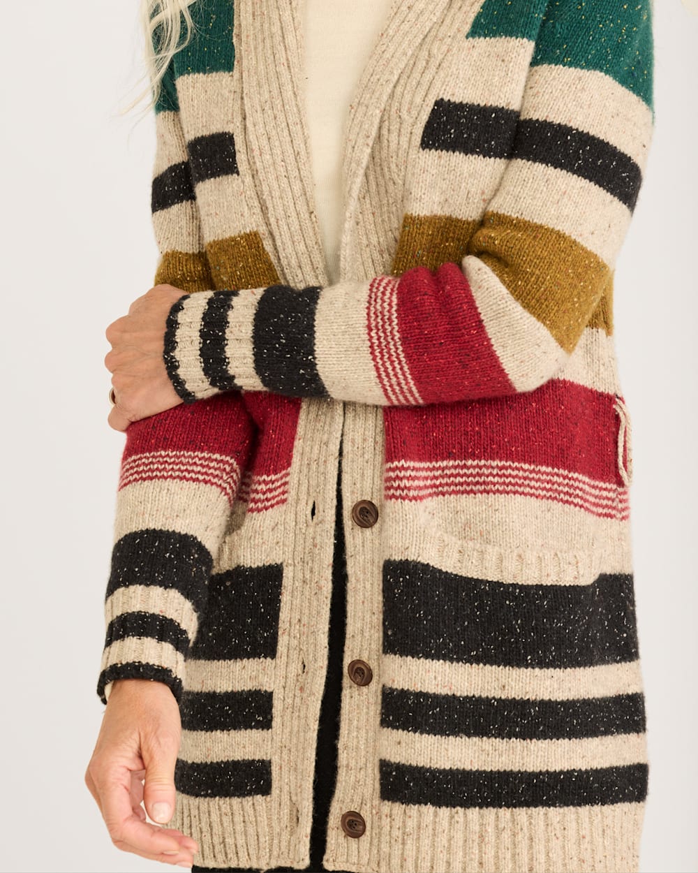 Camp Stripe Cardigan <br> Ivory Multi Stripe