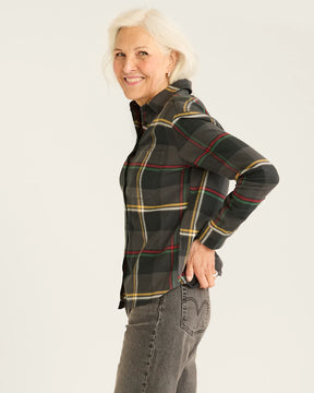 Boyfriend Flannel Shirt<br>Black Multi Plaid