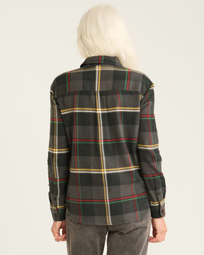 Boyfriend Flannel Shirt<br>Black Multi Plaid