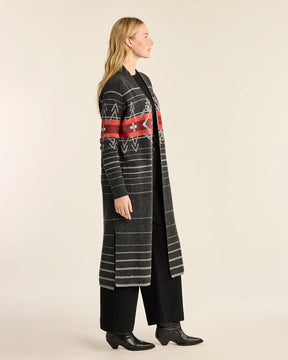 Lambswool Duster Sweater<br>Black Heather Multi