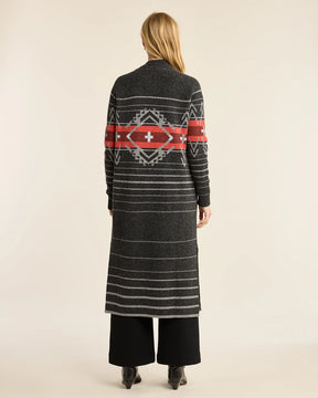 Lambswool Duster Sweater<br>Black Heather Multi