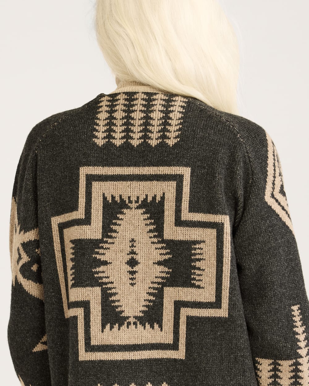 Oversized Graphic Cardigan<br>Black/Taupe