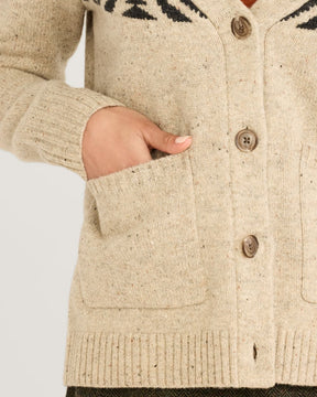 Fair Isle Cardigan<br>Oatmeal Multi