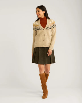 Fair Isle Cardigan<br>Oatmeal Multi