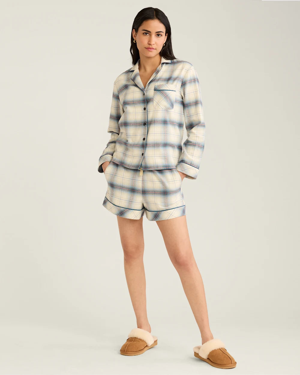 Women's Pajama Short Set<br>Light Blue Ombre