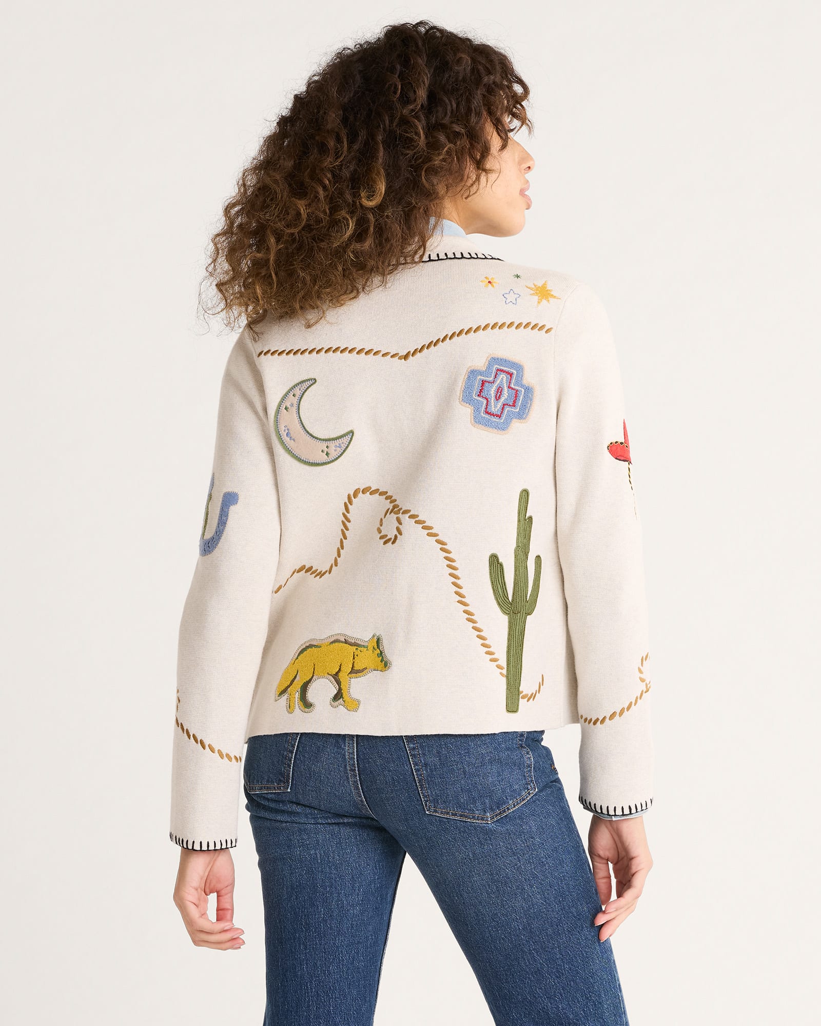 WOMEN'S SOUVENIR CARDIGAN<br>OATMEAL MULTI