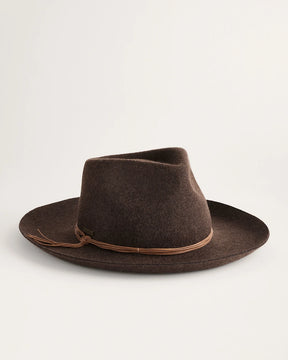 CASSANDRA WOOL FELT HAT<br>HEATHER BROWN