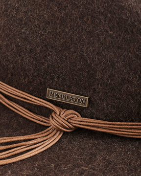 CASSANDRA WOOL FELT HAT<br>HEATHER BROWN