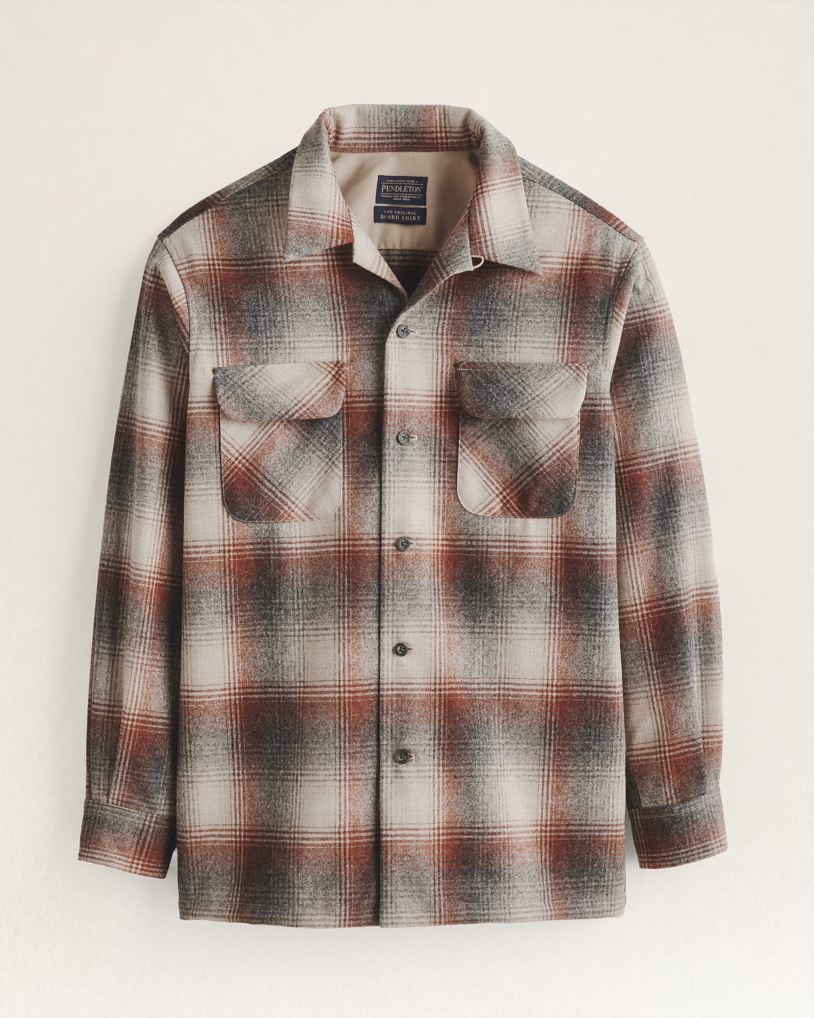 MEN'S PLAID BOARD SHIRT<br>RED/GREY MIX PLAID