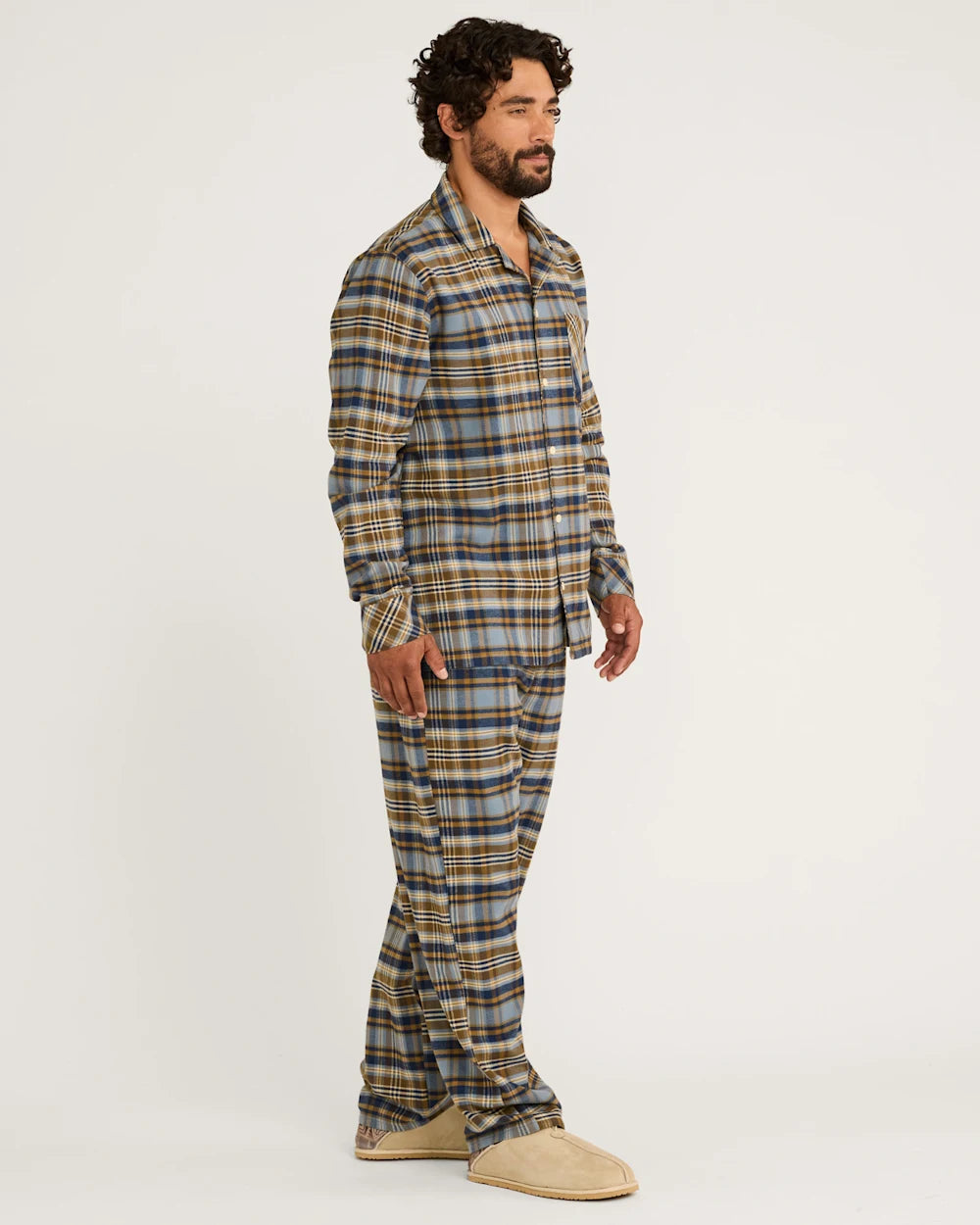 Men's PJ Set<br>Navy/Ochre Plaid