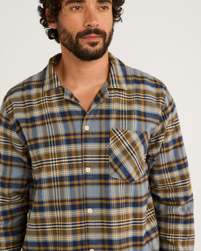 Men's PJ Set<br>Navy/Ochre Plaid