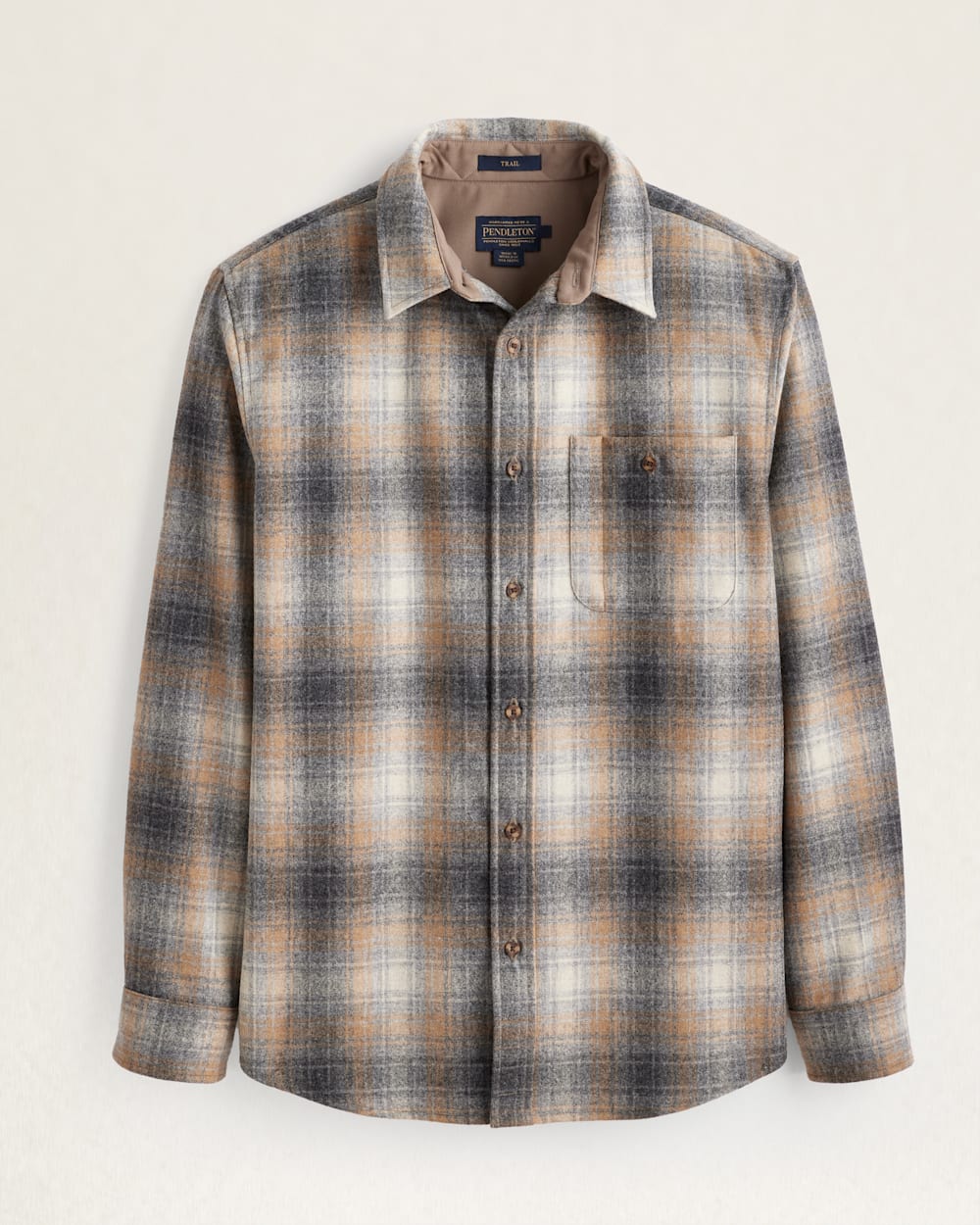 Trail Shirt<br>Grey Mix/Tan Mix Plaid