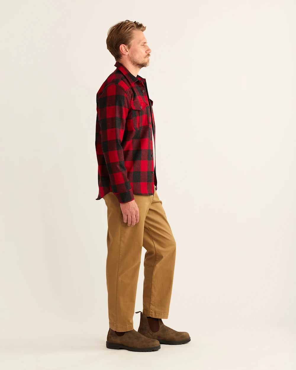 MEN'S BUFFALO CHECK SCOUT SHIRT<br>RED/OXFORD