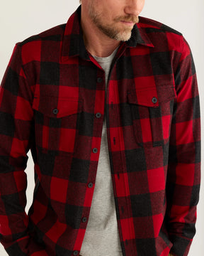 MEN'S BUFFALO CHECK SCOUT SHIRT<br>RED/OXFORD