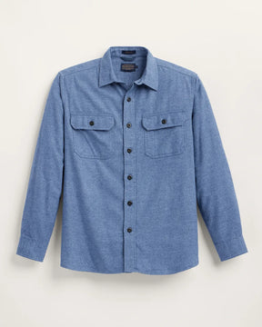 MEN'S BURNSIDE DOUBLEBRUSHED FLANNEL SHIRT<br>BLUE HEATHER