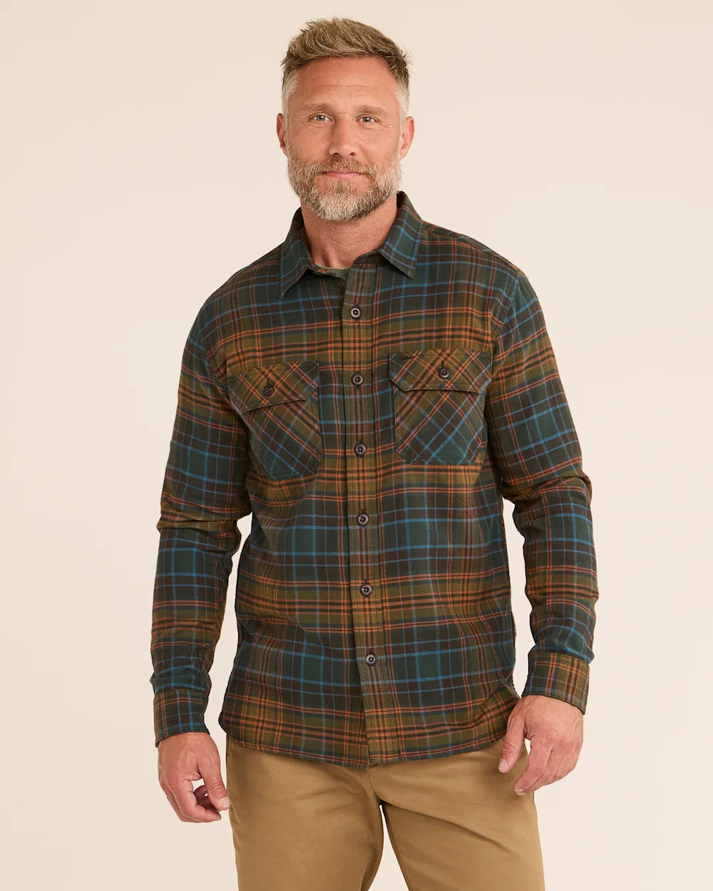 Burnside Shirt<br>Olive/Blue/Rust Plaid