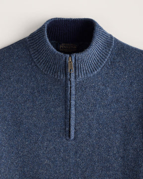 Wool 1/4 Zip Sweater<br>Dark Blue Heather