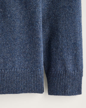 Wool 1/4 Zip Sweater<br>Dark Blue Heather