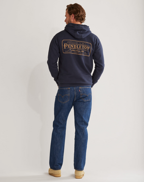 MEN'S HERITAGE LOGO HOODIE<br>NAVY/GOLD