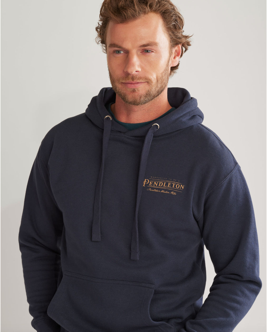 MEN'S HERITAGE LOGO HOODIE<br>NAVY/GOLD