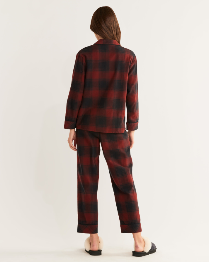 Pendleton Women's Cotton Flannel Pajama Bottoms, Red/Black Ombre