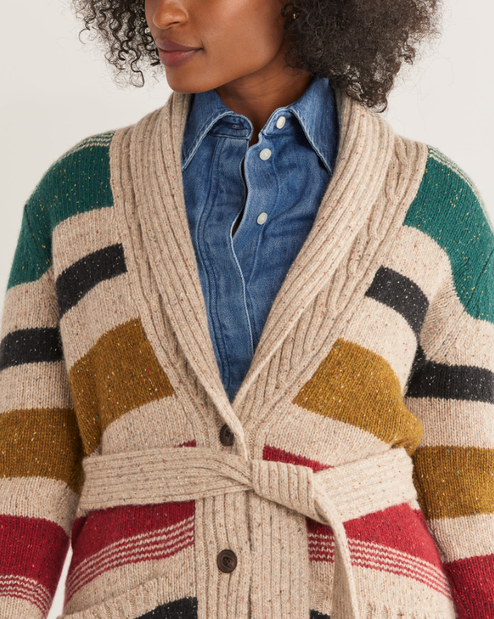 Camp-collar knit sweater - Woman