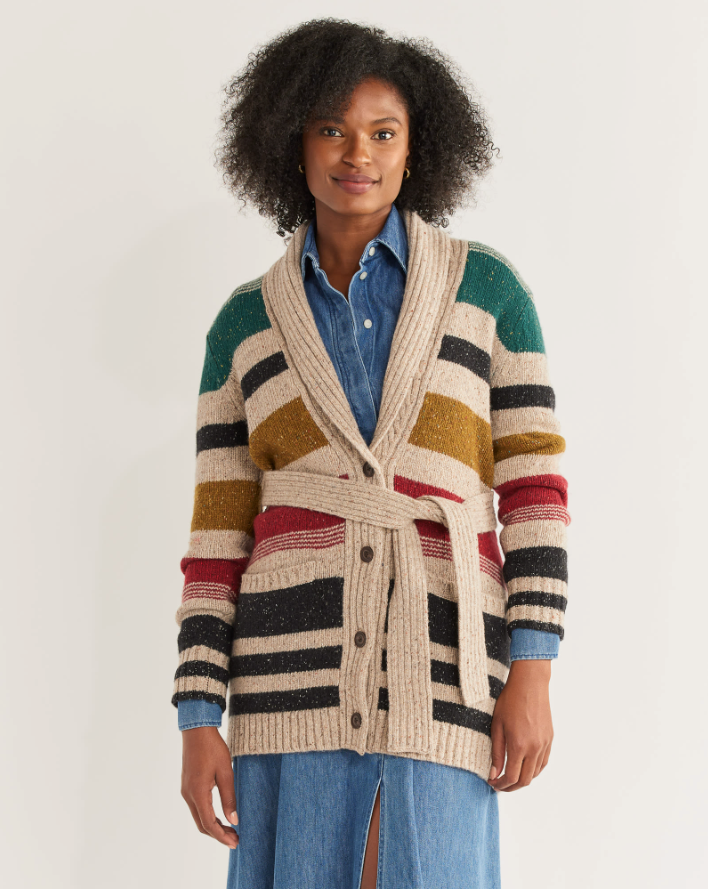 Camp Stripe Cardigan <br> Ivory Multi Stripe