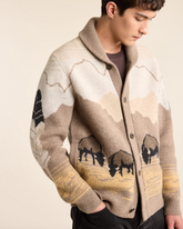 MEN'S IN THEIR ELEMENT CARDIGAN<br>TAN BUFFALO