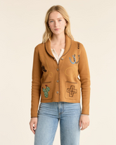 WOMEN'S WESTERN SOUVENIR CARDIGAN<br>BUCKSKIN BROWN