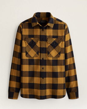 Madison Flannel Shirt<br>Black/Gold Buffalo Check