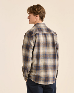 Lodge Shirt<br>Blue/Taupe Mix Plaid