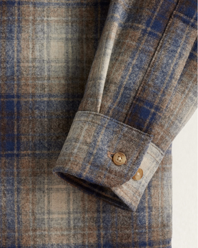 Lodge Shirt<br>Blue/Taupe Mix Plaid