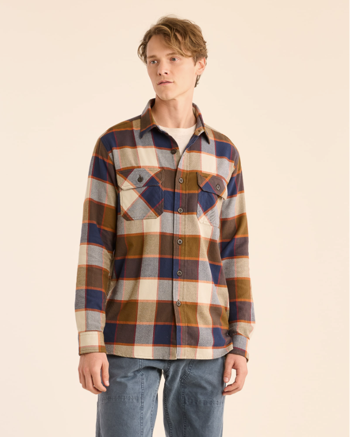 Burnside Shirt<br>Navy/Grey/Ochre Plaid