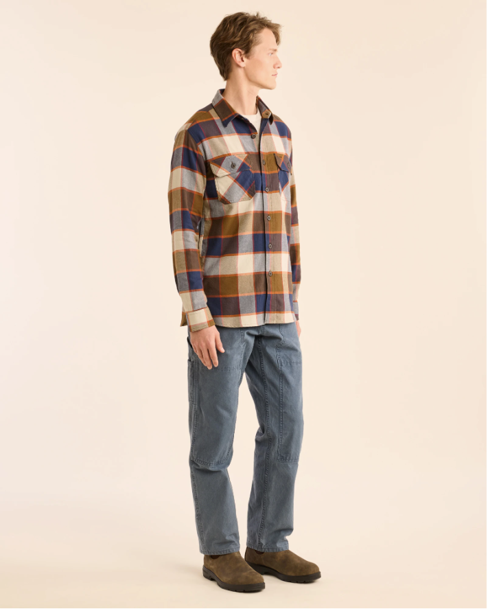 Burnside Shirt<br>Navy/Grey/Ochre Plaid