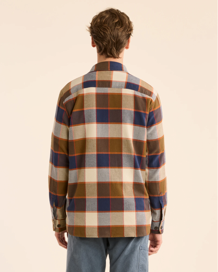 Burnside Shirt<br>Navy/Grey/Ochre Plaid