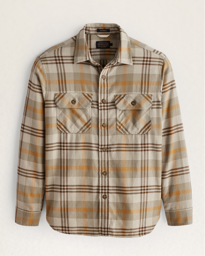 Burnside Shirt<br>Tan/Brown/Grey Plaid