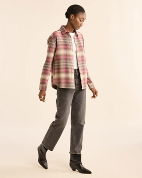 Boyfriend Flannel Shirt<br>Rose/Brown Ombre