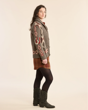 Heritage Cardigan<br>Brown Mix Multi