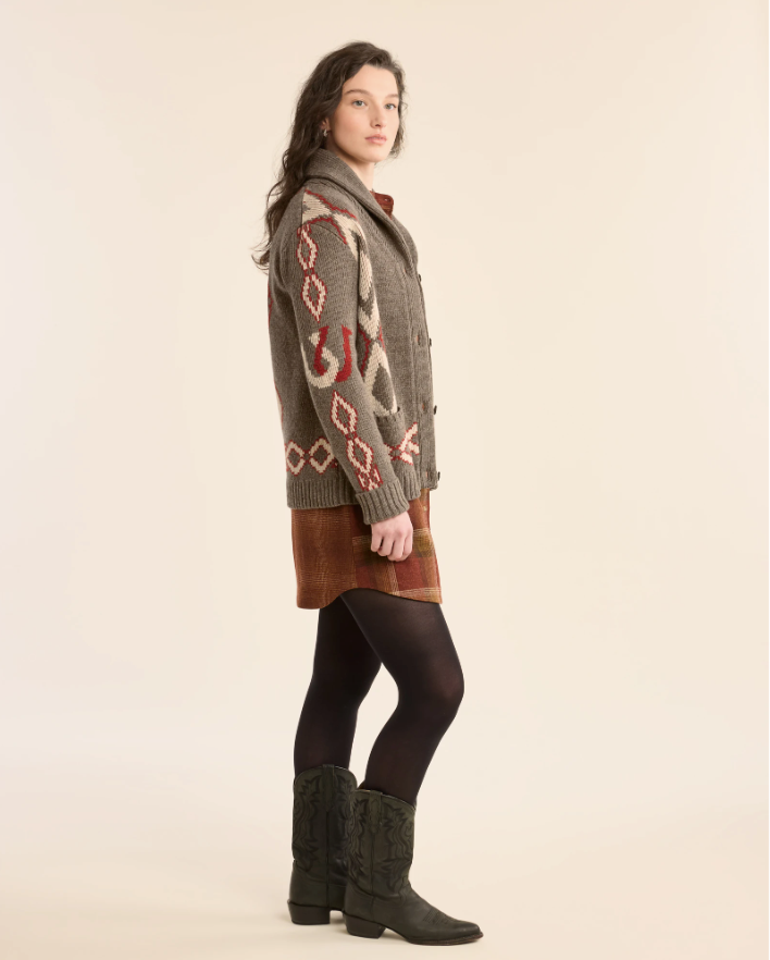 Heritage Cardigan<br>Brown Mix Multi