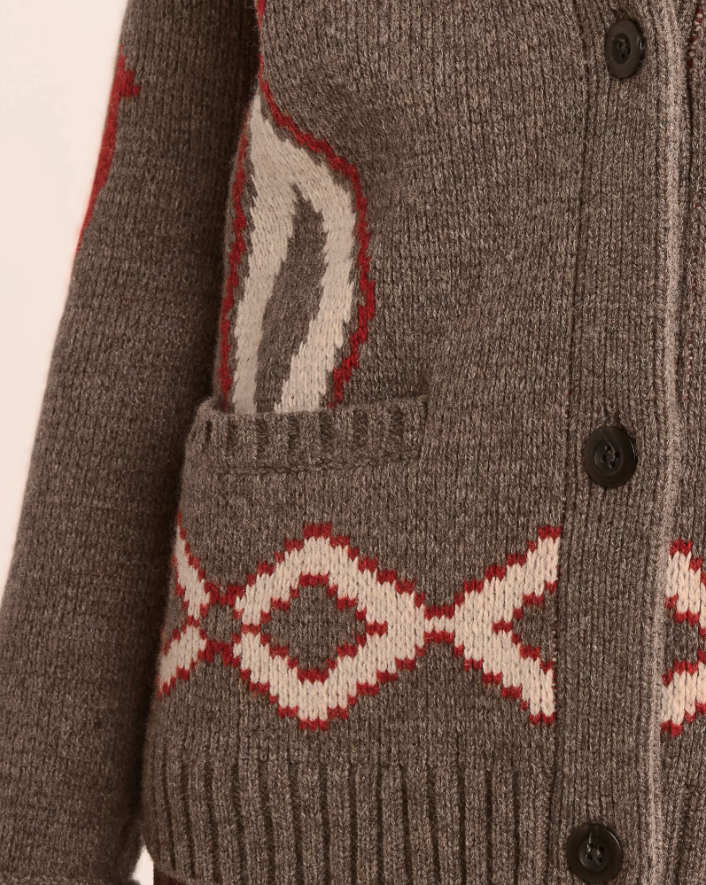 Heritage Cardigan<br>Brown Mix Multi