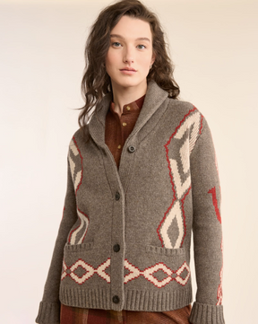 Heritage Cardigan<br>Brown Mix Multi