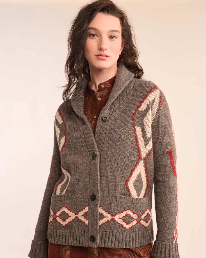 Heritage Cardigan<br>Brown Mix Multi