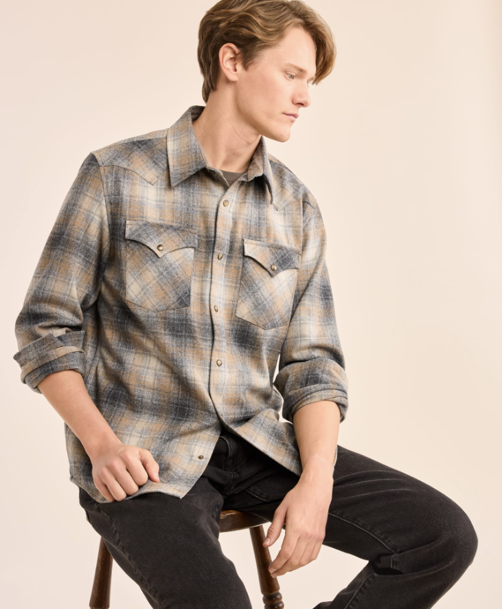 Canyon Shirt<br>Grey Mix/Tan Mix Plaid