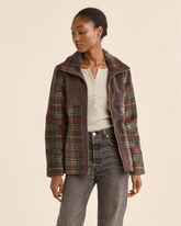 WOMEN'S MADRONA WEEKENDER COAT<br>BROWN/TEAL PLAID