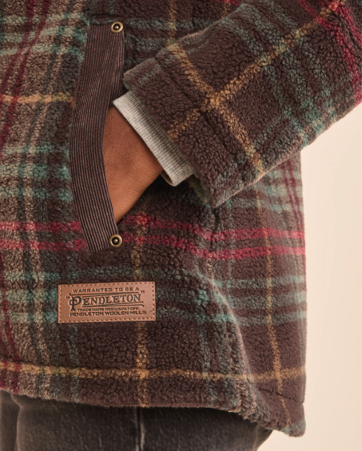 Madrona- Weekender Coat<br>Brown Teal Plaid