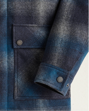 Eugene - Field Jacket<br>Grey Blue Plaid